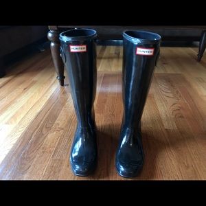 Tall Glossy Hunter Boots size 9 womens